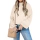 thumbnail image 5 of Mujer 2023 Otoño Moda Cuello Alto Manga Larga Linterna Suéteres De Gran Tamaño Suéter De Punto Suelto Tops, 5 of 5