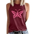 thumbnail image 2 of Leesechin Ladies Breast Cancer Shirts Butterfly Pink Ribbon Graphic Awareness Tee Tops, 2 of 5