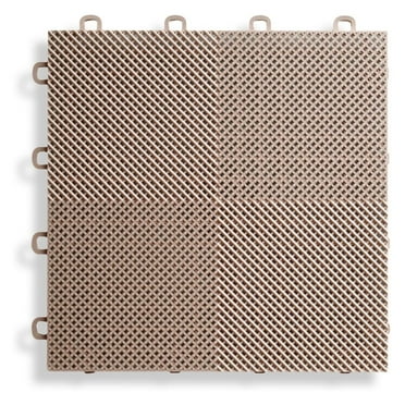 B2US5130 Deck and Patio Flooring Interlocking Tiles Perforated Pack, Beige, 30-Pack