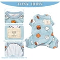 thumbnail image 4 of Tony Hoby Cute Smile Cupcake Pet Clothes for Dog Cotton Pajamas PJS Baby Standards Cat Jumpsuit for Spring and Summer Blue, M, 4 of 7