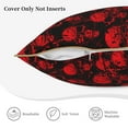 thumbnail image 5 of KLL Red Skulls Decorative Throw Pillow Covers Velvet Soft for Couch Sofa Bedroom Living Room Outdoor - 18"x18", 5 of 8
