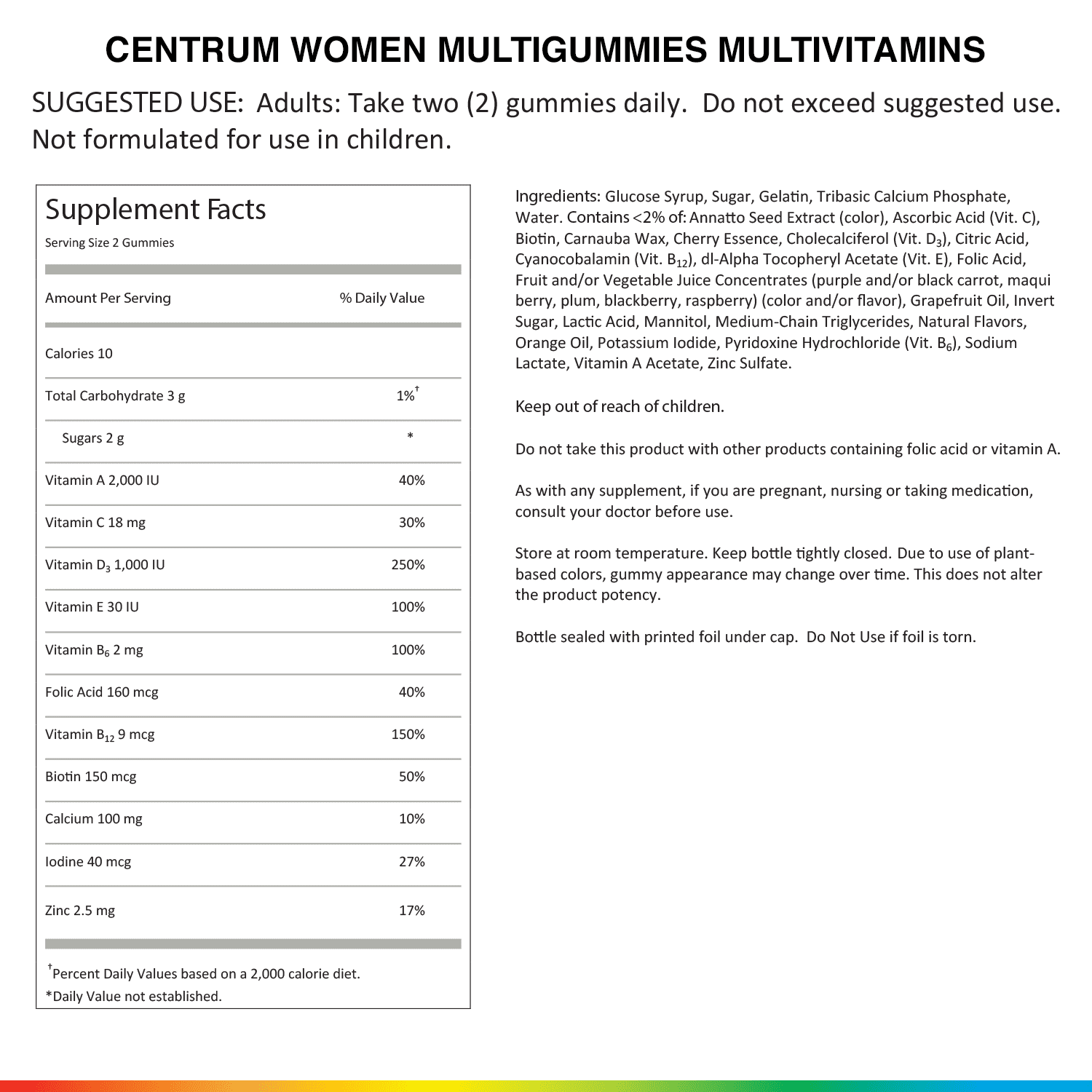 Centrum MultiGummies Women's Multivitamin Gummies, 84 Count