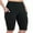 Black, variant on Sociala Women's Knee Length High Waisted Bike Shorts With Side Pockets Workout Athletic Running Shorts