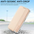thumbnail image 2 of Allytech Case for Nothing Phone (1) Clear Back Cover, PU Leather and TPU Bumper Stand Card Slots Sucker Design Wallet Cover for Nothing Phone 1, Khaki, 2 of 5
