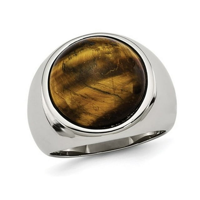 Mens Tigers Eye Ring in Stainless Steel