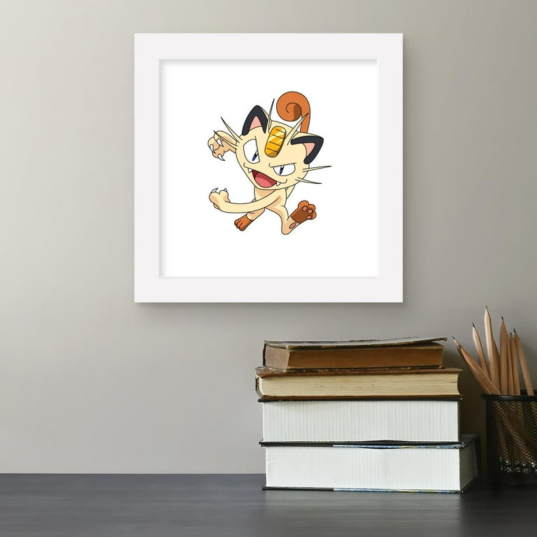 Gallery Pops Pokemon Meowth Wall Art, White Framed Version, 12