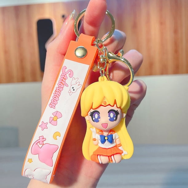 LLavero de Anime Sailor Moon Hino Rei, figura de acción, bolsa de PVC colgante, llavero de Sailor Mars, llavero de coche de dibujos animados, modelo de juguete