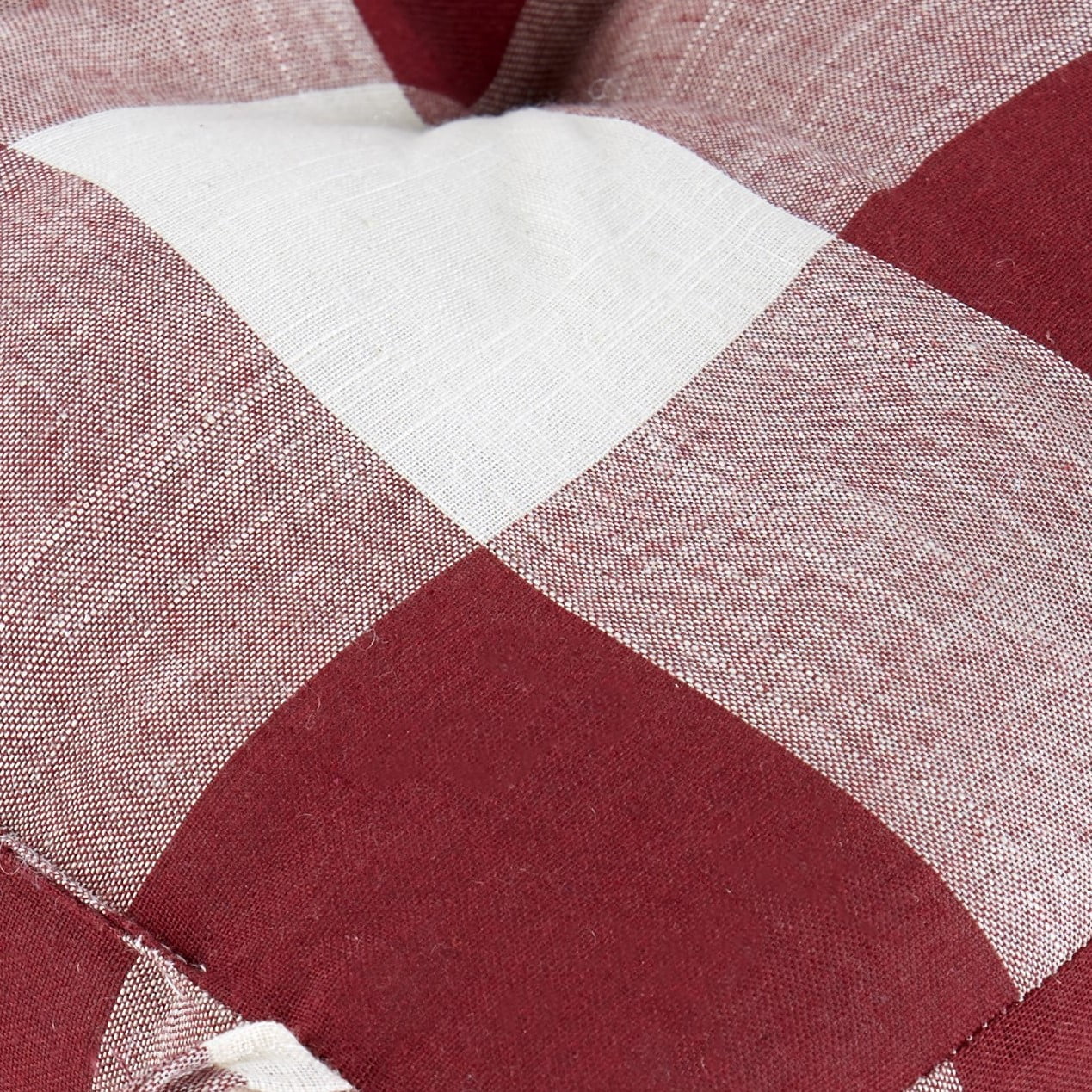 Buffalo Check Bench Cushions - Red