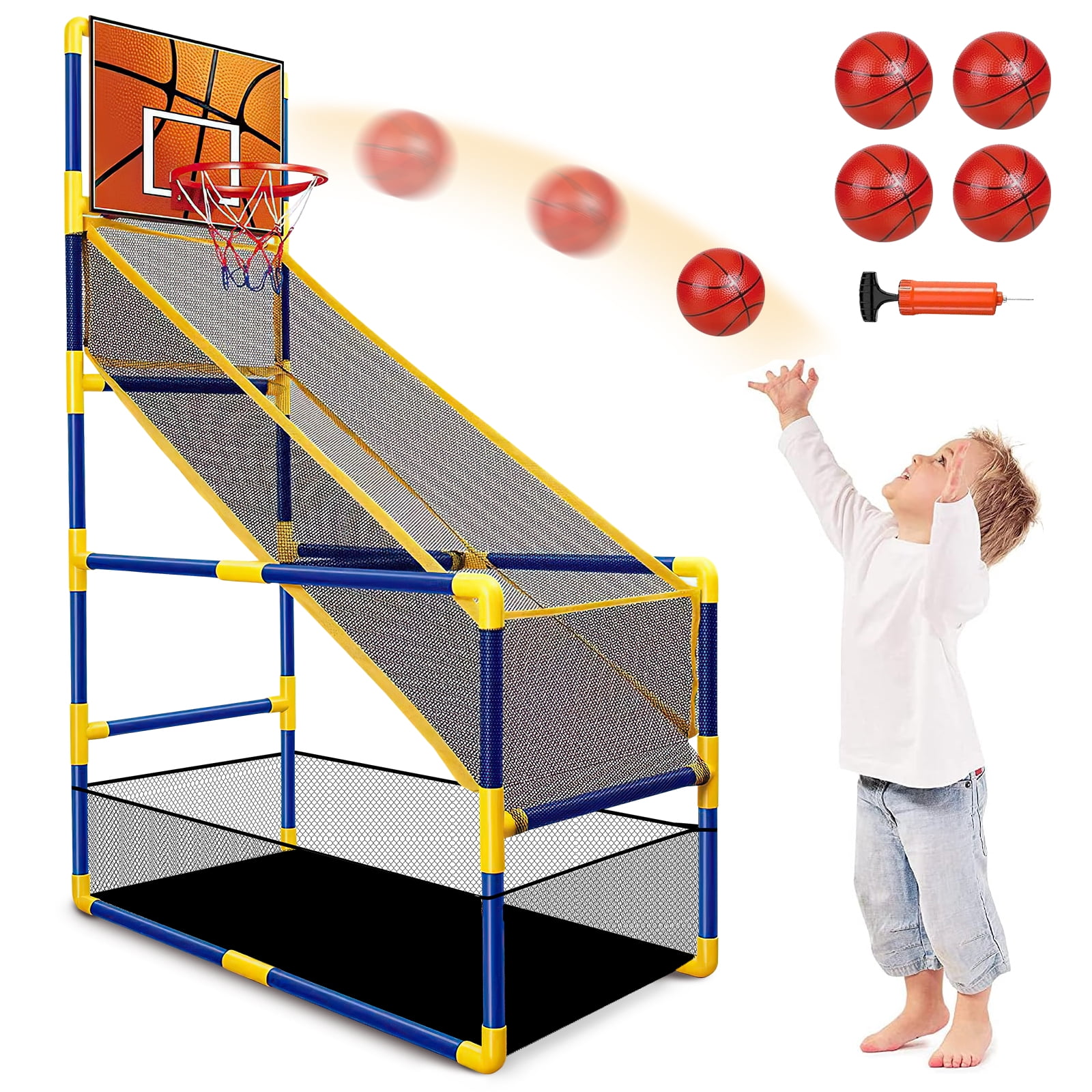 Toddler Basketball Hoop - Adjustable Height Indoor/Outdoor Hoop With 3 Balls For Ages 1-4