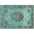 thumbnail image 1 of Ahgly Company Indoor Rectangle Medallion Light Blue Traditional Area Rugs, 3' x 5', 1 of 4