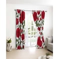 thumbnail image 5 of Valentine's Day Flowers Blackout Curtains for Bedroom Living Room, Red Roses Floral Green Leaves Botanical 63 In Long Thermal Insulated Room Darkening Drapes Grommet Window Treatments, 42 x 63 In, 5 of 9