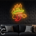 thumbnail image 2 of C-CRAFT Mexican Chilli Pepper Neon Sign Led Light Up 25 inch for Spicy Food Store Wall Art Decor, 2 of 5