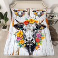 thumbnail image 2 of Manfei Floral Highland Cow 4pcs Bed Sheets for Boys Girls,Farmhouse Animal King Sheets,Vintage Aesthetics Super Cozy Sheet Set,Luxury Bedroom Decor, 2 of 7