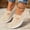 Beige, variant on Women's Woven Orthopedic Breathable Soft Shoes Arch Support, Slip-On Lightweight Flat Soft Shoes Diabetic Foam Walking Shoes