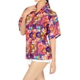 thumbnail image 3 of HAPPY BAY Women's Button Down Blouses Casual Summer Beach Party Blouse Shirt Blouses Short Sleeve Vacation Button up Tee Hawaiian Shirts Tank Top Women XL Colorful Leafs, Multicolor, 3 of 4