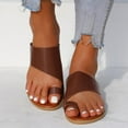 thumbnail image 4 of SBYOJLPB Playful and Colorful Clothing！Fashion Flat Thong Toe Wide Fit Sandals Brown 4.5(35), 4 of 8
