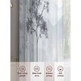 thumbnail image 3 of Foggy Forest Gray Sheer Curtains for Living Room Bedroom Vintage Mountain Grey Tree Sheer Curtains 45 Inch Long 2 Panels Set Light Filtering Curtain Window Treatments Drapes for Dining Room, 3 of 6