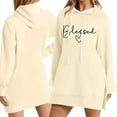 thumbnail image 1 of Robes Grande Taille Robe à Capuche Surdimensionnée Longue Robe Sweat à Capuche avec Poches Robe Grande Taille Jaune Clair L, 1 of 3