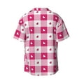 thumbnail image 2 of Wukai Plaid Heart Men's Casual Short-Sleeve Button Down Shirt - Lightweight Summer Dress Shirt for Daily Wear-4X-Large, 2 of 7