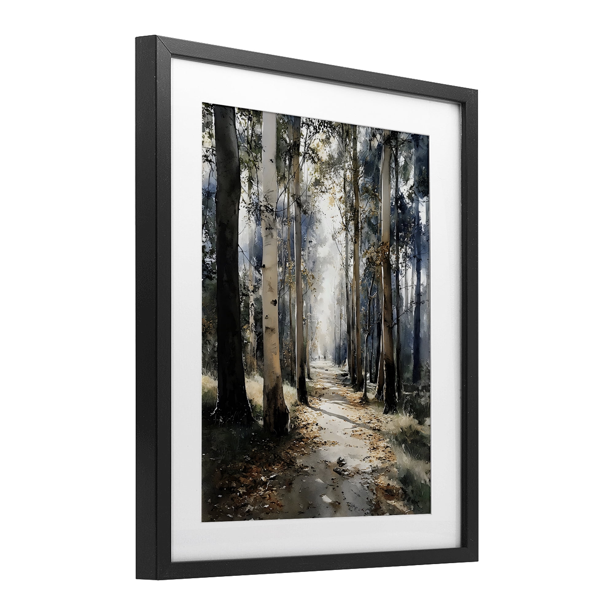 Stupell Industries Path in Autumn Light Black Framed Print Under Glass, design by Franklyn Gregory