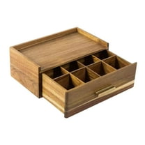 CoudarTitie Wood Tea Bag Organizer Storage Box with Drawer Accessories Tea Station Chest for
