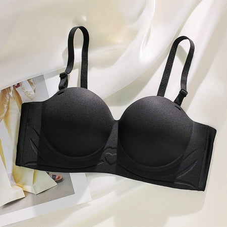 Mrasaso Up to 60% Off! Built in Bra Tank Tops for Women Women Nylon Bra Women s Solid Color Thin Style Ventilated Back Buckle Bra Wireless and Seamless No Steel Rim(1pc Bra) Black|34/75AB