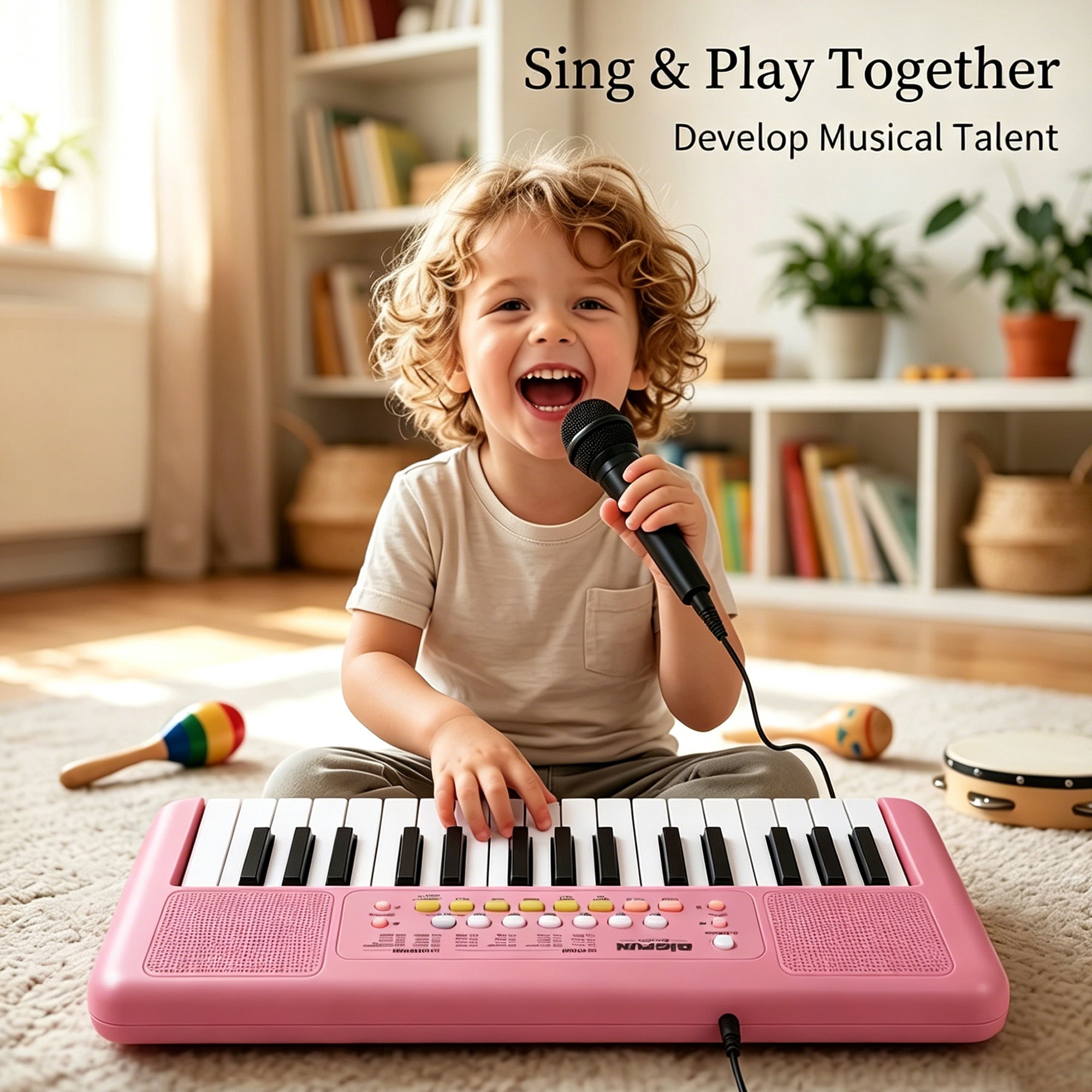 Fosoundpro 32-Keys Piano Keyboard, Portable Electric Piano for Toddler, Music Educational Instrument Toy Gifts for 3-7 Years Old Boys Girls