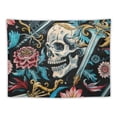 thumbnail image 5 of Orinice Skulls Swords Flowers Tapestry Wall Hanging Unique Style Graphic Tapestries Home Wall Decor Art Living Room Bedroom Apartment Farmhouse Dorm 40x60inch, 5 of 6
