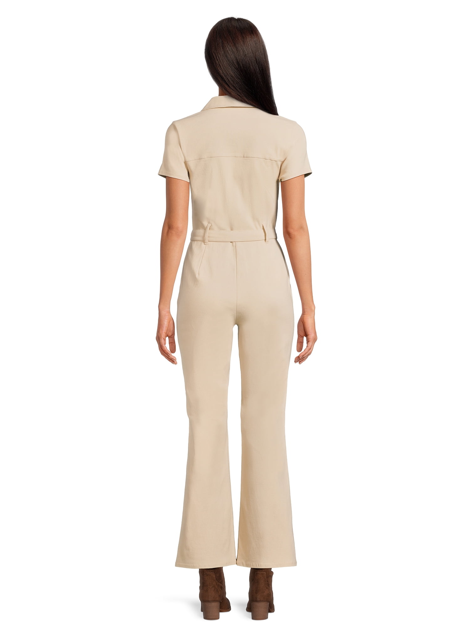 No Boundaries Juniors Utility Jumpsuit With Zipper, Sizes XS-XXXL