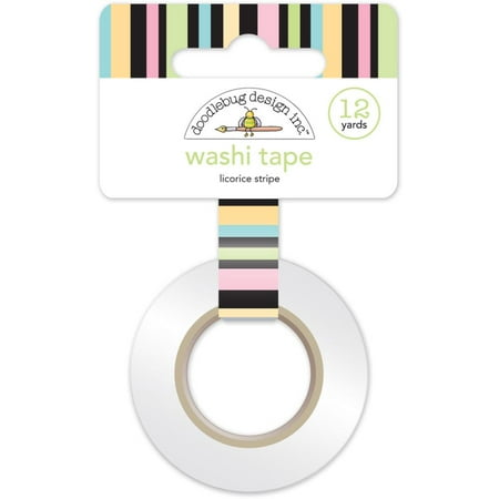 Doodlebug Washi Tape 15mm X 12yd-Licorice Stripe