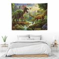 thumbnail image 3 of GOSMITH  Dinosaur Tapestry Wall Hanging Wild Jungle Forest Anicient Animals Dino Tapestry Wall Cover Primeval Jurassic Tapestry for Boy Kids Bedroom Living Room Decor, 3 of 7