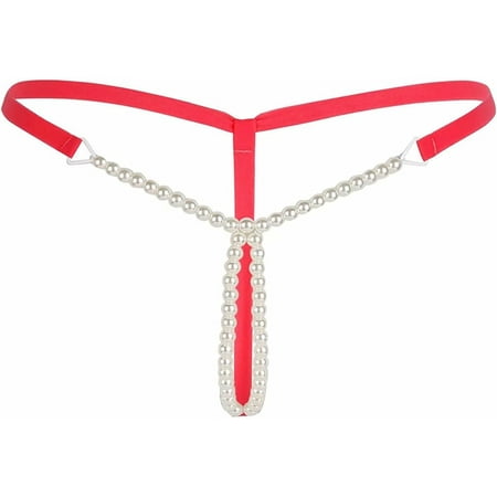 XiaoBanDeng Womens Sexy Micro Pearls G-String Lingerie Thong Panty Sexy V-String Night Lingerie Underwear