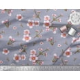 thumbnail image 3 of Soimoi Gray Poly Georgette Fabric Blossom Floral Printed Fabric 1 Yard 52 Inch Wide, 3 of 3