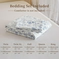 thumbnail image 4 of Fresh Blue Floral Duvet Cover Queen Soft  Cotton Garden Floral Aesthetic Bedding Set with 2 Pillowcases, 4 of 8