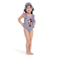 thumbnail image 4 of Character Toddler Girl One-Piece Swimsuit with Hat, Sizes 12M- 5T, 4 of 6