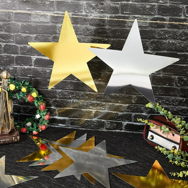 Yolev 80 dubbel bedrukte glitter ster confetti uitsparingen - karton, metallic sterren voor bruiloft, klaslokaal decoraties