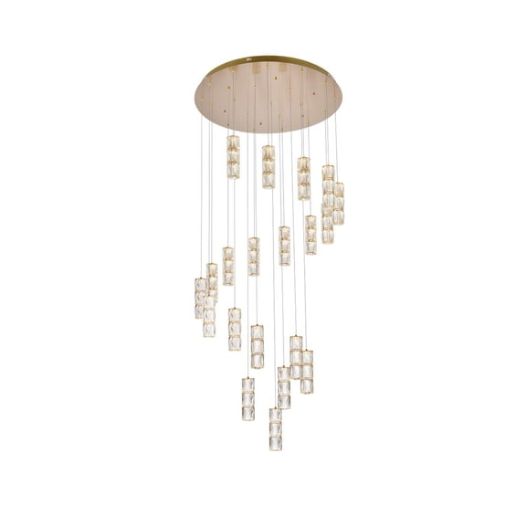 Elegant Lighting Polaris 38 inch LED chandelier in gold