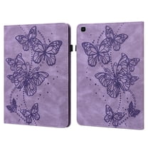 Dteck Case For Samsung Galaxy Tab A 8.0" T290/T295,Luxury Leather Butterfly Pattern Card Holder Wallet Case Kickstand Hybrid Rubber Folio Flip Protective Cover,Purple