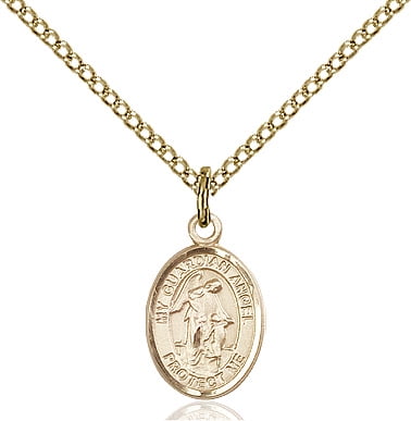 Bonyak Jewelry 18 Inch Rhodium Plated Necklace w// 6mm Blue September Birth Month Stone Beads and Saint Gabriel Possenti Charm