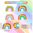 thumbnail image 2 of 1 Box Silicone Beads Rainbow Shape Star Rainbow Shaped Silicone Love Thick Chunky Double Sided Loose Spacer Beads for Jewelry Making Lanyard Necklace Bracelet Supplies Colorful DIY, 2 of 9