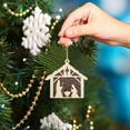 thumbnail image 4 of Adornos navideños Adorno navideño de madera para colgar Adornos navideños multicapa para árbol de Navidad Recuerdo El nacimiento Regalo para la familia, 4 of 4