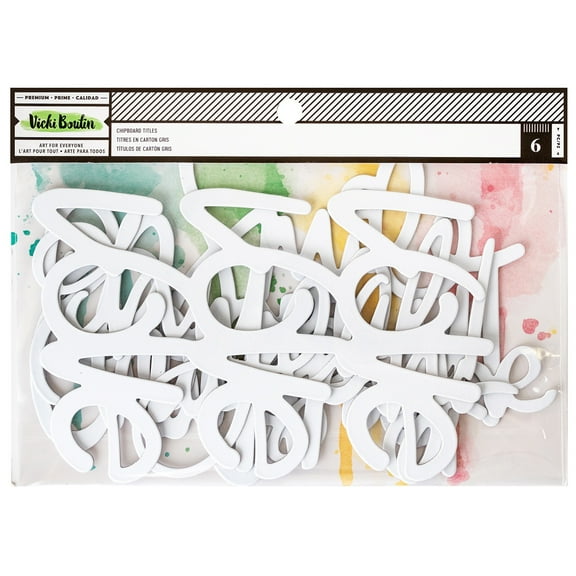 Vicki Boutin Mixed Media Chipboard Titles-6/Pkg