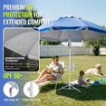 thumbnail image 5 of PASAMIC 7ft Portable Umbrella with Stand, UPF 50+ Sports Sun Shade Umbrella with Carry Bag, Hook & Cup Holders, Adjustable Instant Sun Protection for Sports, Beach, Fishing, Royal Blue, 5 of 14
