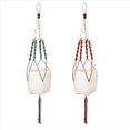 thumbnail image 1 of Colgador de Plantas con LED, Cesta para Macetas Colgante de Interior con Cuentas de Madera, Soporte para Macetas Hecho A Mano de 37 Pulgadas, 2 Piezas, 1 of 5