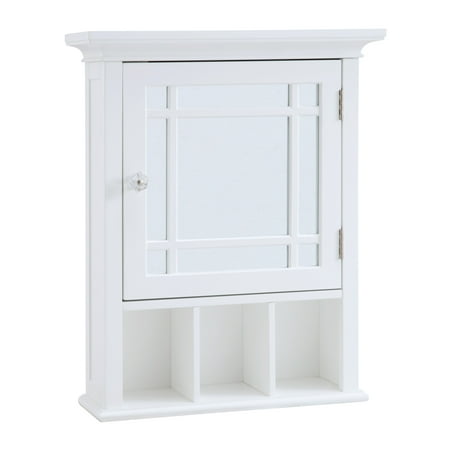 Andis Medicine Cabinet With Mirrored Door And 3 Cubbies In White