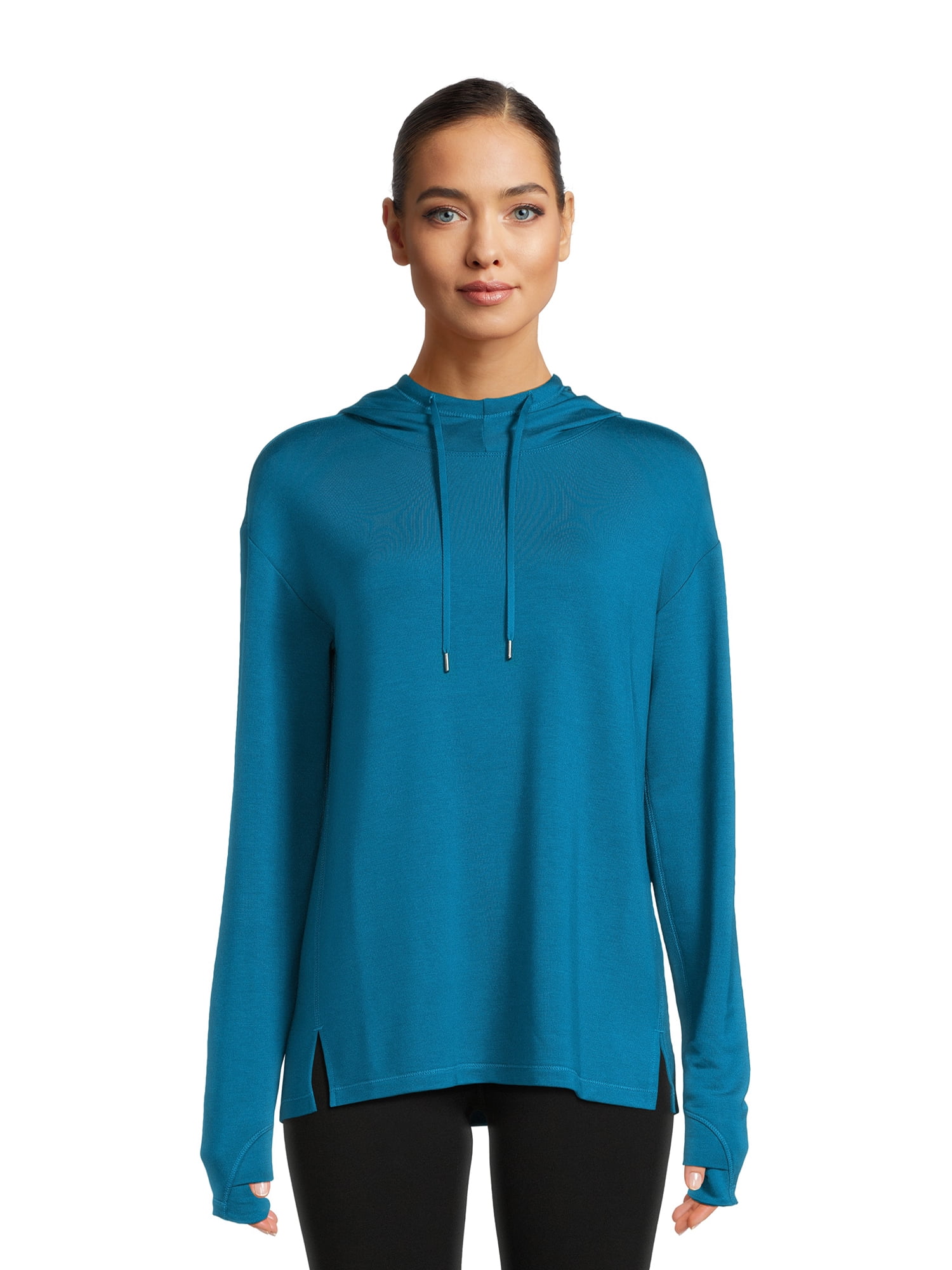 Athletic Works Women's French Terry Mock Neck Hoodie, Sizes XS