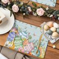 thumbnail image 2 of Rustic Floral Easter Placemat of 1 PC, Spring Color Eggs Green Leaf Table Mats Washable Heat-Insulation Non-Slip Place Mats for Kitchen Dinner Table Indoor Outdoor Decor,13x19 Inch Light Blue, 2 of 9