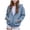 Blue, variant on WUANDIXFA Girls Zip Up Hoodie 1-14 Years Kids Fashion Oversized Sweatshirt Jacket with Pockets,Purple,13-14 Years
