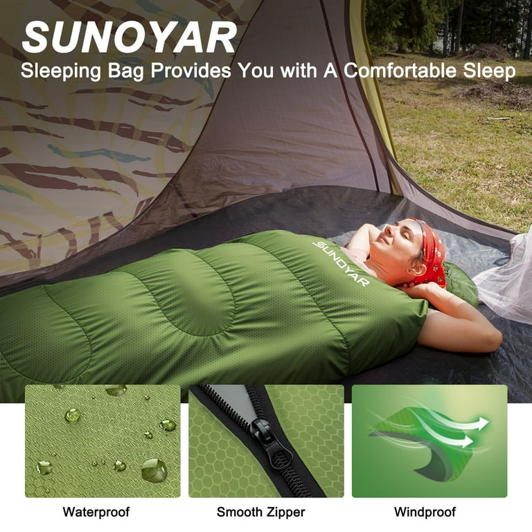 SUNOYAR Thermal Sleeping Bag, 14-59℉, Waterproof, Portable