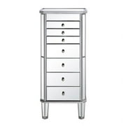 Beaumont Lane 7 Drawer Mirrored Jewelry Armoire in Silver